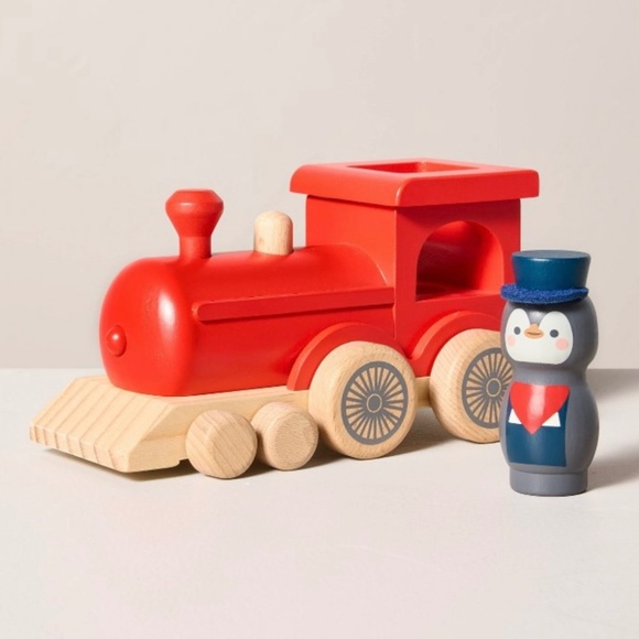 2pc Toy Train with Penguin Conductor Peg Pal - Hearth & Hand Magnolia - Picture 3 of 11